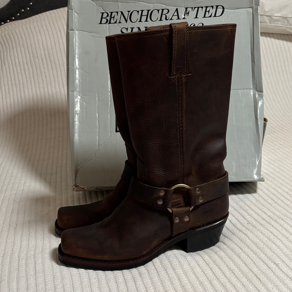 Frye Dark Brown Leather Tall Boots